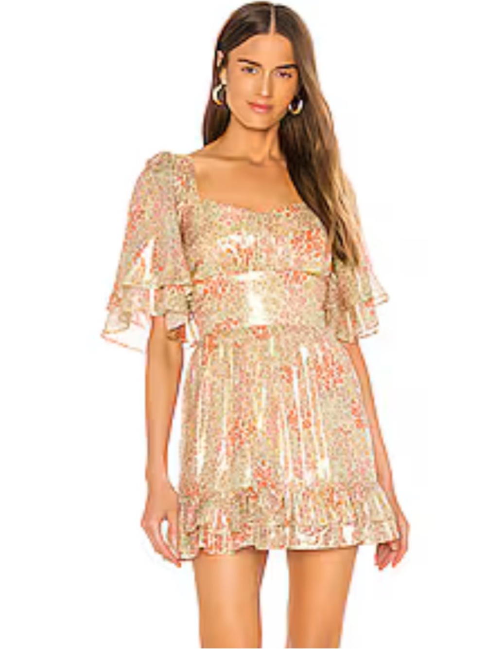 NWOT LOVERS + FRIENDS Bambina Dress in Lurex Floral S